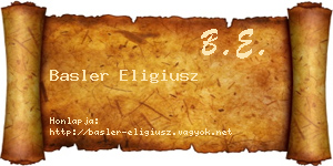 Basler Eligiusz névjegykártya